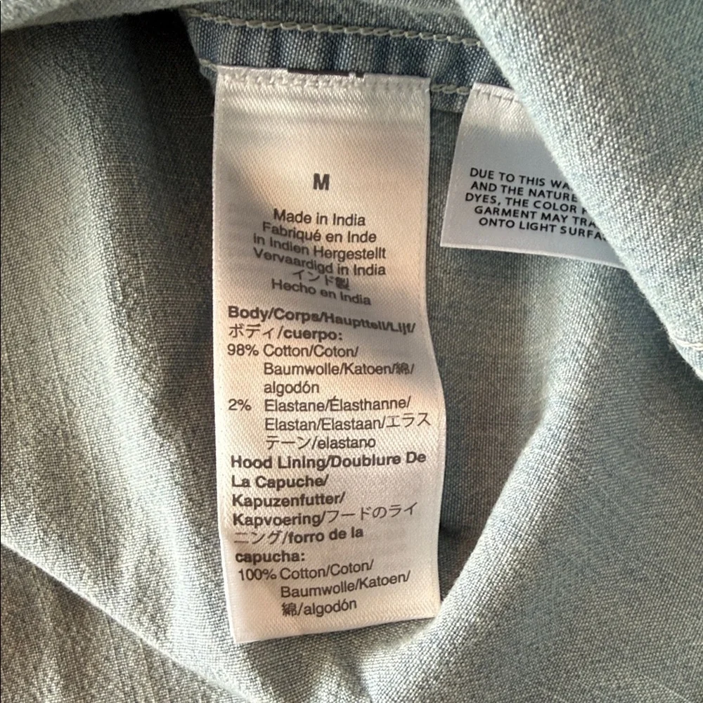 J. Crew Light Blue Hooded Shirt Jacket